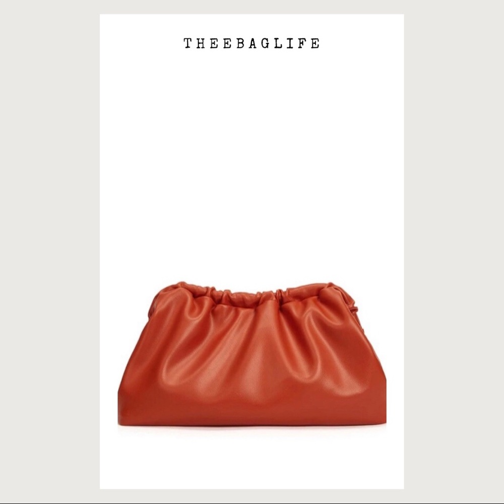 Orange Ruched Clutch - Picture 3 of 6
